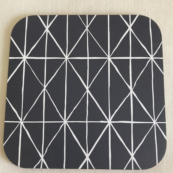 geometric summer table coasters with cork backing - set of 4 - Picture 2 of 4